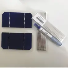 ALLMEJORES 40pcs 125mm*62.5mm Monocrysatlline Solar cell 1.4W 0.5V For diy Solar panel Give Enough Soldering wire+1pcs flux pen