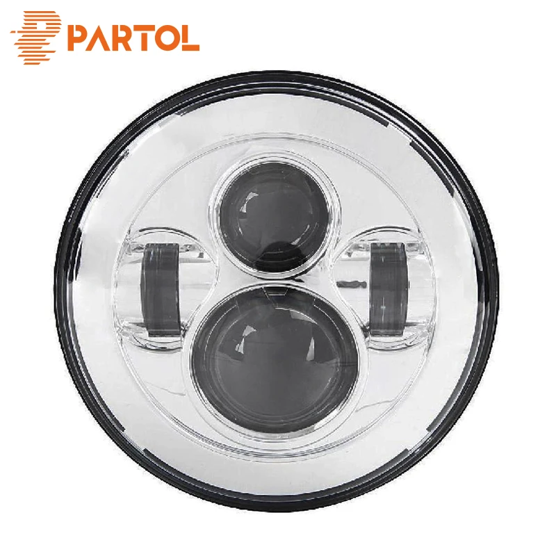 Partol 7 &quot36 Вт хромированная светодиодная фара для мотоцикла d образная линза