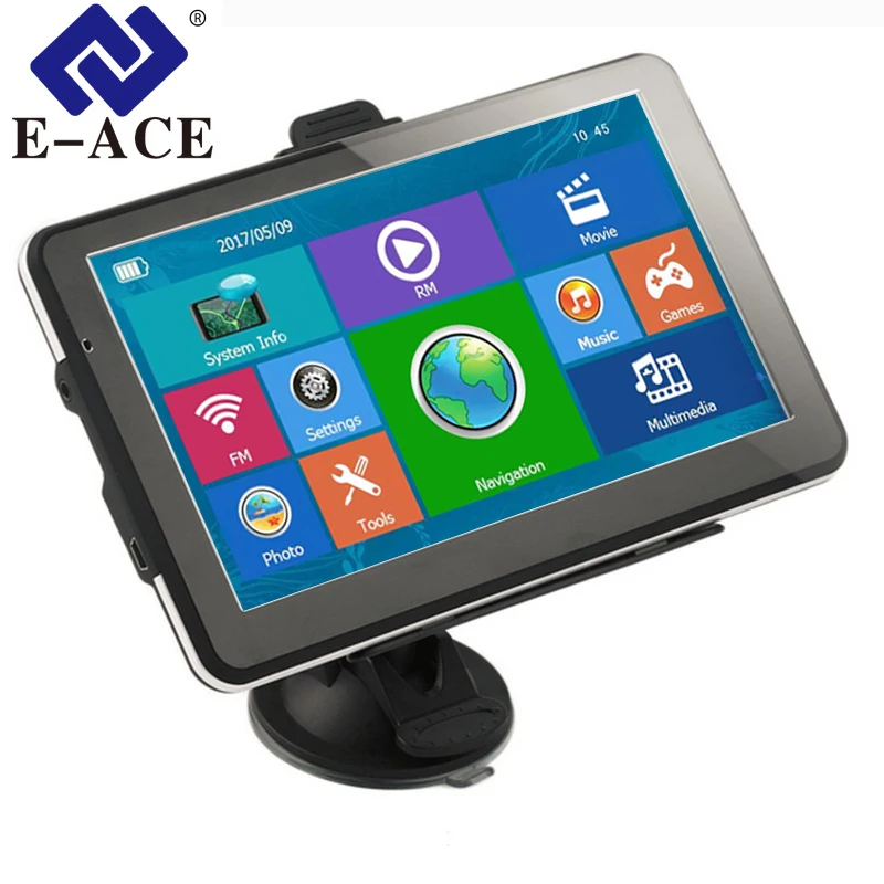 

E-ACE 7 inch HD Car GPS Navigation FM 128M+8GB 800MHZ SAT NAV Navitel Russia Map Europe America Asia Maps Car Truck Navigator