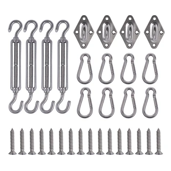 

304 Stainless Steel 5 Inch Trading Square Shade Sail Hardware Kit for Sun Shade Sail Installation with Screws
