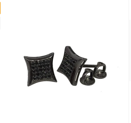 2017 оптовая продажа с завода настоящие серьги микрозакрепкой черного золота и