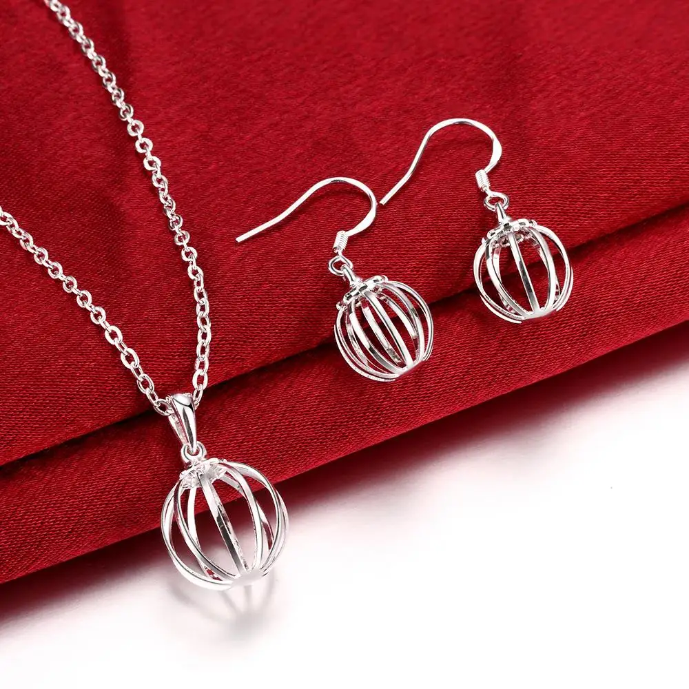 Women-Jewelry-Sets-Necklace-Set-Earrings-Cute-Romantic-Round-Hollow-Decoration-Engagement-Round-Jewelry-Sets-For