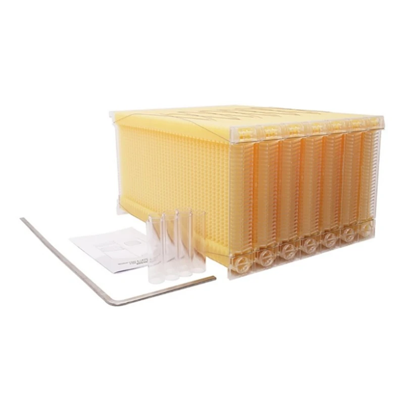 

Flow Hive Automatic Honey Flow Frames Plastic Beehive Frame Include 7pcs Flow Frames,One Key, 7 Flow Tubes Beekeeping Equipment