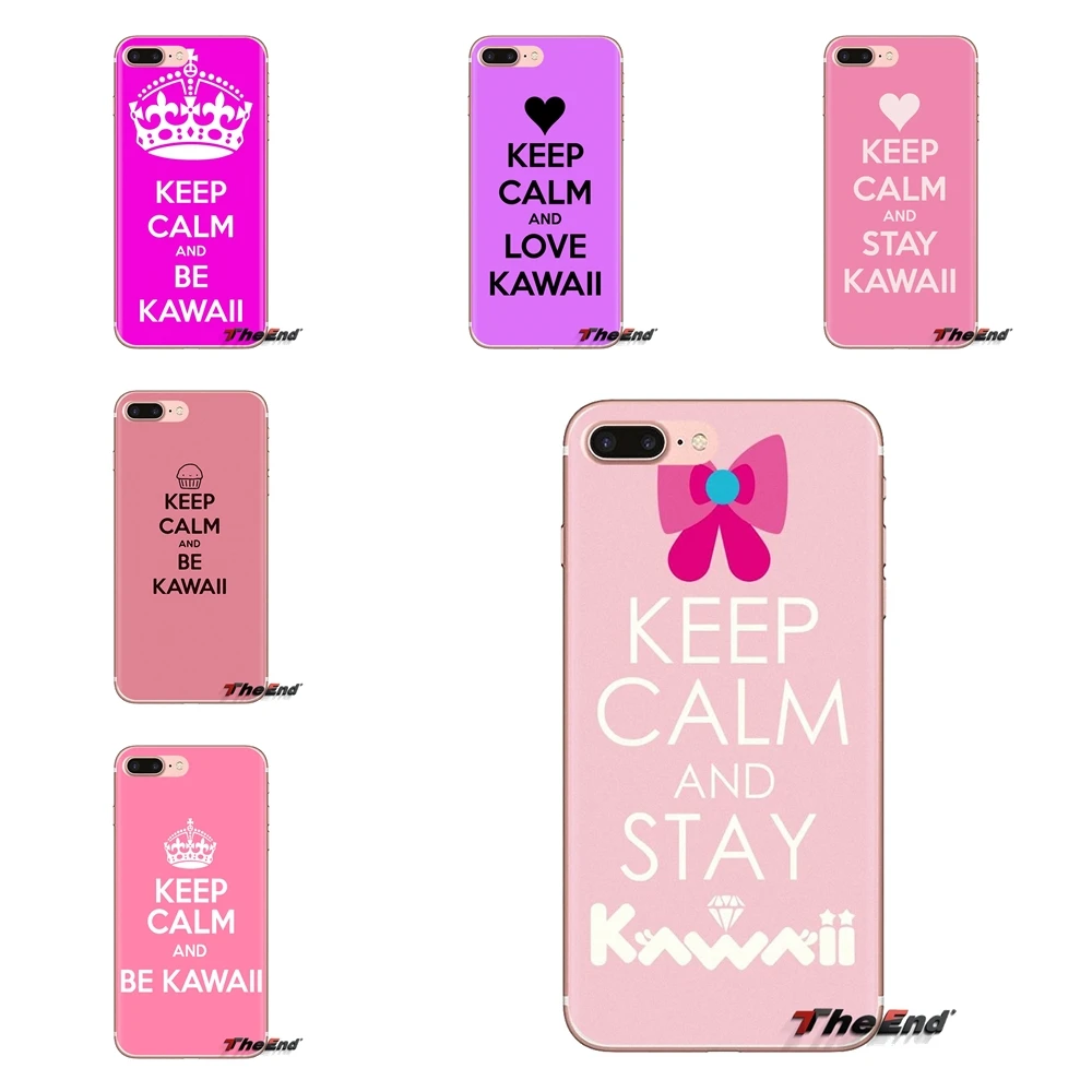 Soft Transparent Case For Huawei Nova 2 3 2i 3i Y6 Y7 Y9 Prime Pro GR3 GR5 2017 2018 2019 Y5II Y6II Keep Calm And Be Kawaii Pink |