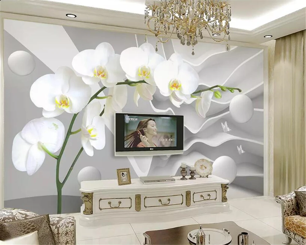 Beibehang Custom large space butterfly orchid ball photo wallpaper 3D living room bedroom TV background wall wallpaper murals Beibehang Custom large space butterfly orchid ball photo wallpaper 3D living room bedroom TV background wall wallpaper murals
