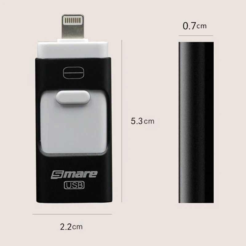  Smare 3in1 128GB 64GB 32GB Metal USB OTG iFlash Drive HD USB Flash Drives for iPhone for iPad for i