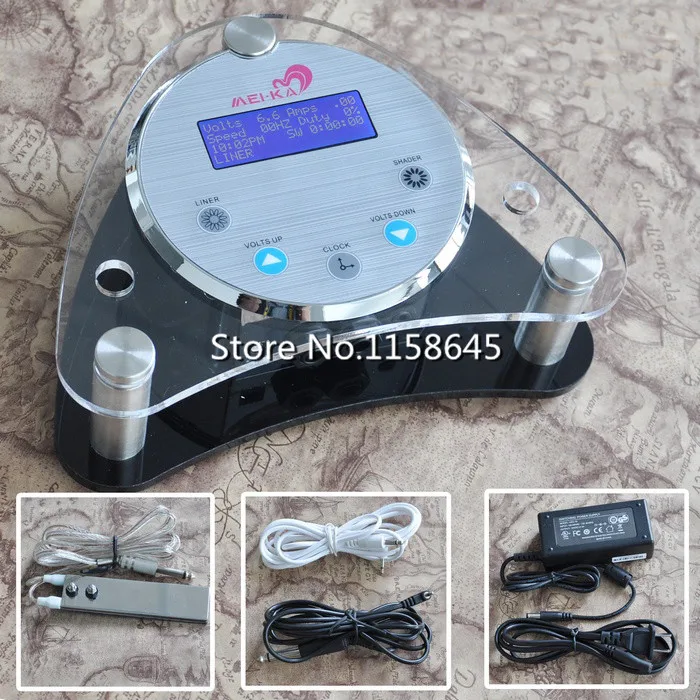 

1 Sets Professional LCD Digital Permanent Makeup Power Supply + Foot Pedal + Connect Cord For Tattoo Eyebrow Lip Gun Machine