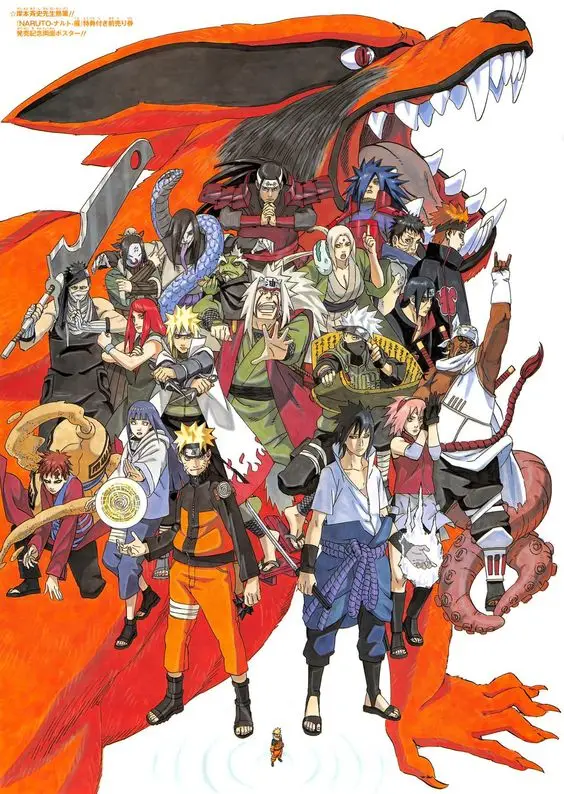 Наруто большая коллекция Ninja World Masashi Kishimoto Naruto серия ретро ВИНТАЖНЫЙ ПЛАКАТ холст
