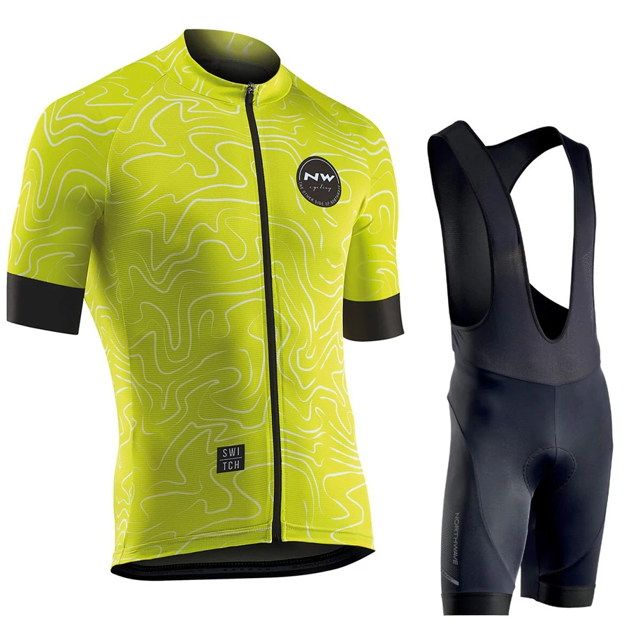 

NORTHWAVE 2019 NW Summer Men Cycling Jersey Set Breathable bib shorts Bicycle Clothes 9D Gel Pad Clothing 21 colors