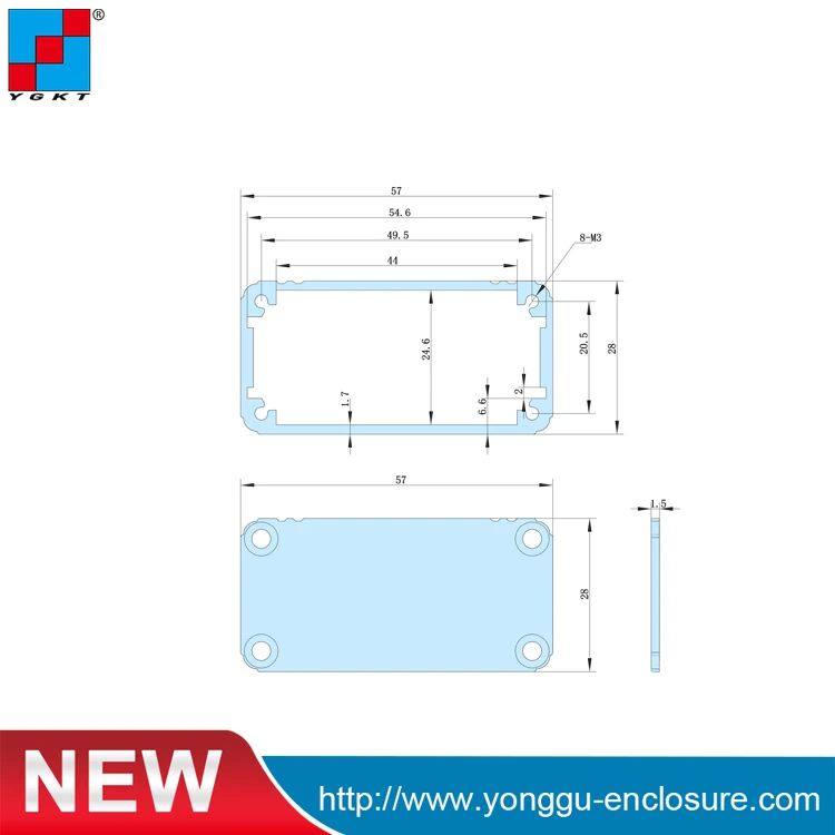 YGK 003 57*28 90 мм (WxH L) корпус из алюминиевого профиля electronics 10 шт.| |
