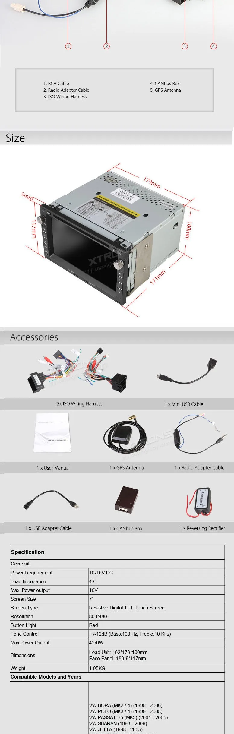 Discount 7" Special Car DVD for Volkswagen Bora 2001-2008 & Jetta 1997-2010 & Polo 2002-2008 & Passat 2000-2009 & Golf 2004-2006 6