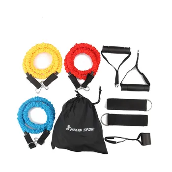 

9pcs woman resistance bands exercise set fitness tube yoga workout pilates for wholesale and free shipping kylin sport
