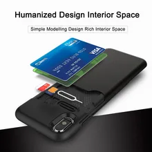 Para o iphone X Caso, slot para Cartão de Crédito WOWCASE 360 Graus cartões de Visita Fosco Capa Protetora Para o iphone iX 10 Silicone PC Caso Tampa de Proteção Do Telefone Móvel Casos para iPhone X Além de Acessórios