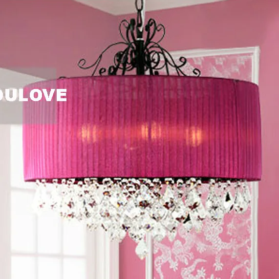 

Romantic Pastoral Crystal Purple Droplights Modern Pendant Lights Fixture Home Bed Room Foyer Dining Room Pendant Lamps D50cm