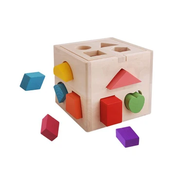 

Chanycore Baby Learning Educational Wooden Toys Geometric Shape Blocks Box Sorting Matching Montessori Enlightenment Gifts 4103