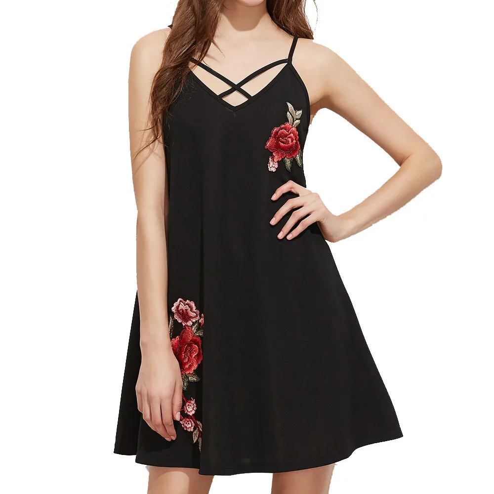 Aliexpresscom  buy fashion womens black crisscross v neck embroidered Aliexpresscom  buy fashion womens black crisscross v neck embroidered