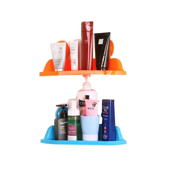 

Bathroom Shelf Cosmetic Holder Toothpaste Toothbrush Corner Triangle Shape Shelf Double Sucker Storage Rack Kitchen Bathroom