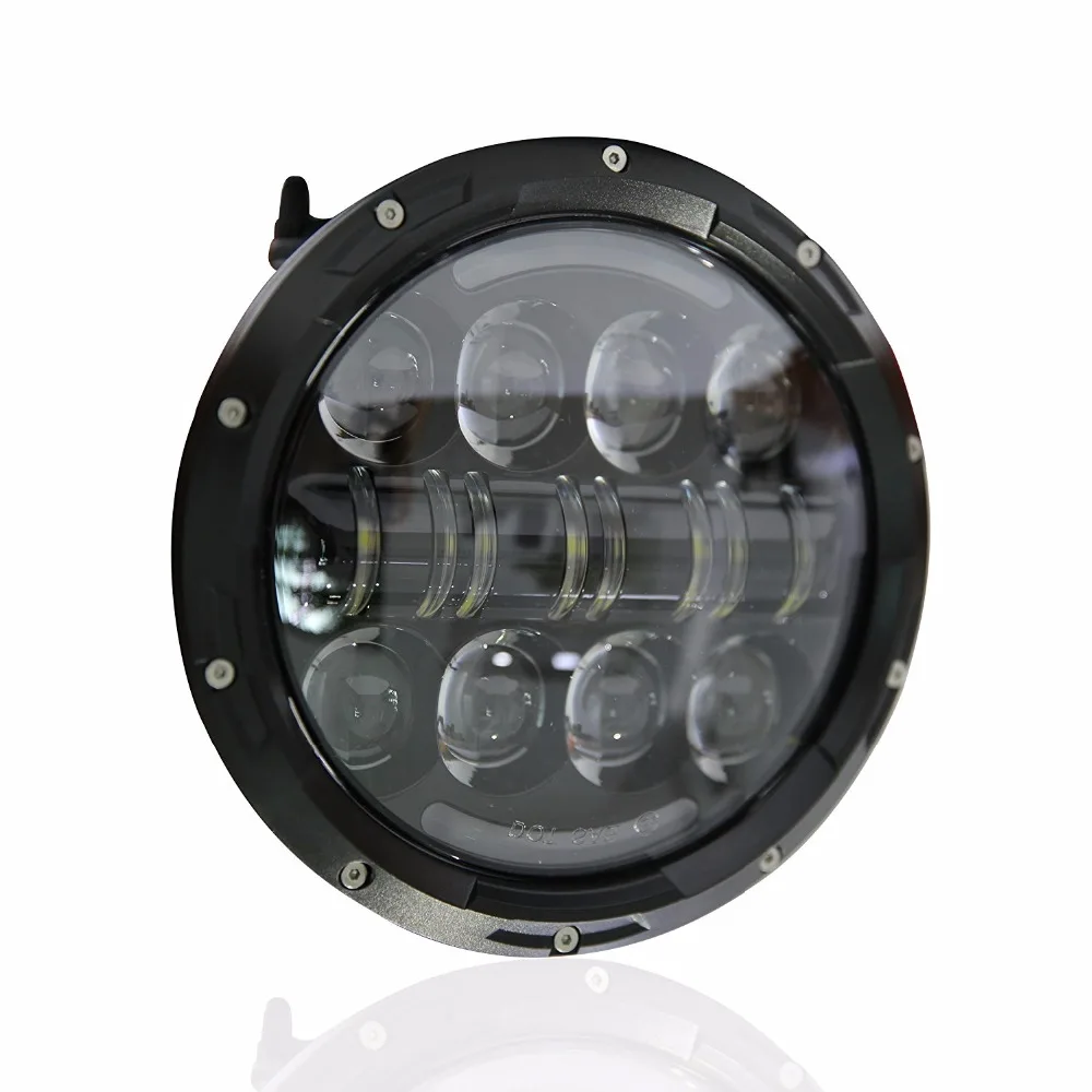 

1 Piece Round Black 80W LED Motorcycle Headlight 7'' Daymaker LED Headlamp for Harley Davidson