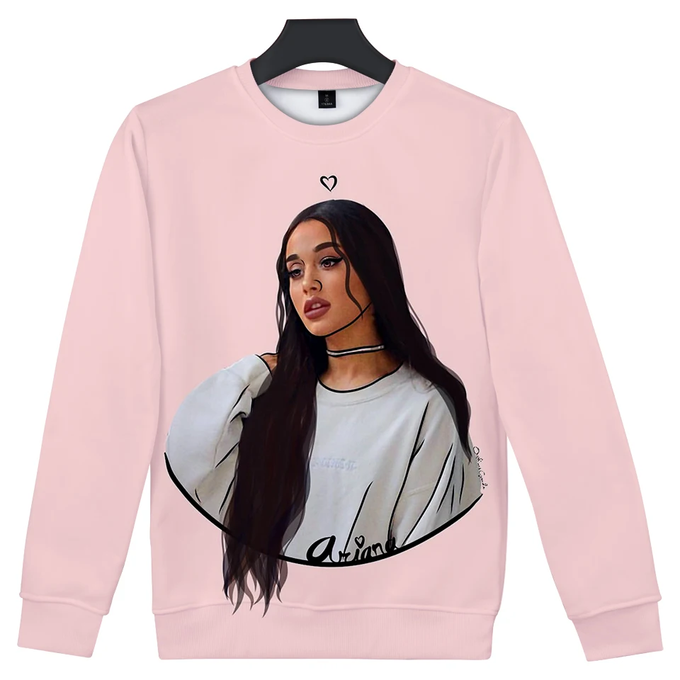  Ariana Grande 3D Streetwear Hoodies Women/Men O-Neck Long Sleeves Cotton Harajuku Print Ariana Gran