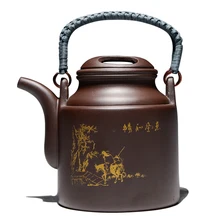 Фиолетовый Глиняный Чайник Китайский кунг-фу халейра Argila Grande Zisha большая емкость посуда для напитков креативная ручка бак