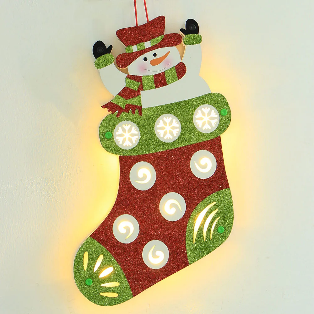 

New High Quality Creative Wooden Christmas House Led Light Hanging Pendant Xmas Ornament NEW Drop Shipping