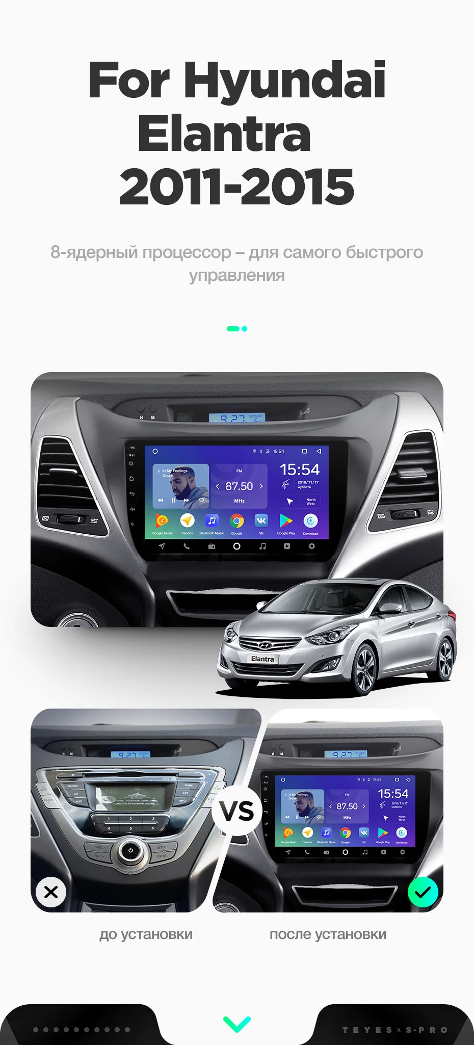 TEYES SPRO автомобильный радио мультимедиа Нет 2 din android видео плеер навигация gps для hyundai Elantra MD 2011