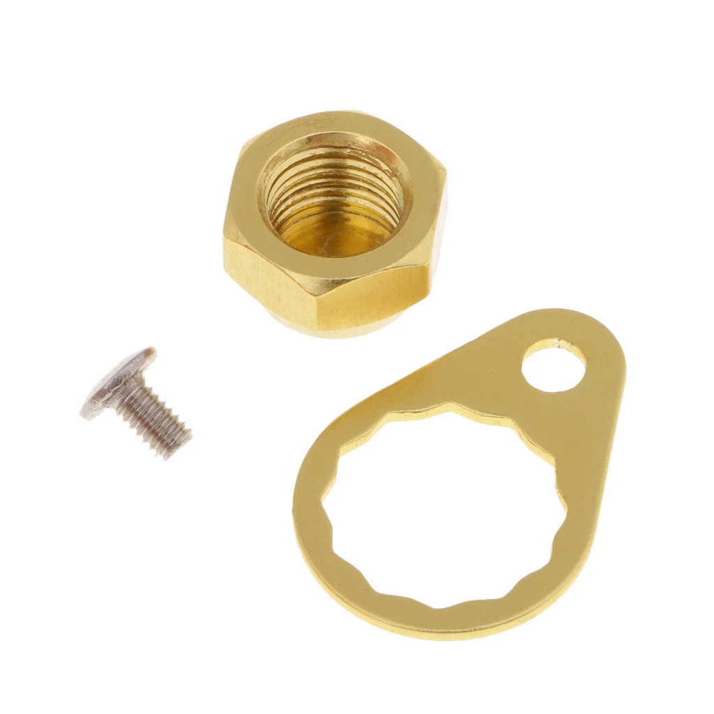 Anti-rust Fishing Reel Left/Right Handle Locking Plate Screws M8 Nuts Caps Repair Parts for Baitcasting Reels - Color: Gold - Left Hand