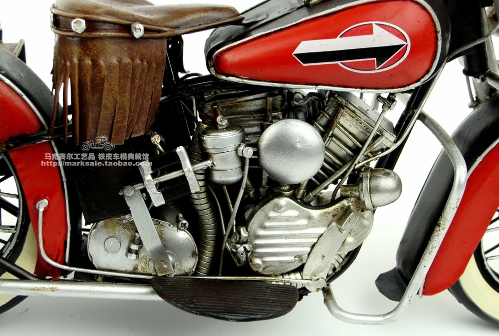 Антикварная классическая модель мотоцикла Ретро винтажная кованая металлическая поделка для домашнего украшения для домашнего интерьера жестяная ручная работа