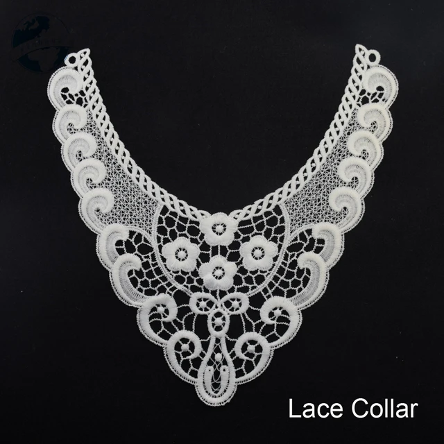 lace false collar white embroidered fake lace collar trim diy