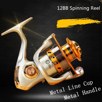 

500 -7000 Series Carp Fishing Reels Wheel 12BB Spinning Reel with 5-22kg Drag Power for Ocean Boat / Rock / Beach Fishing