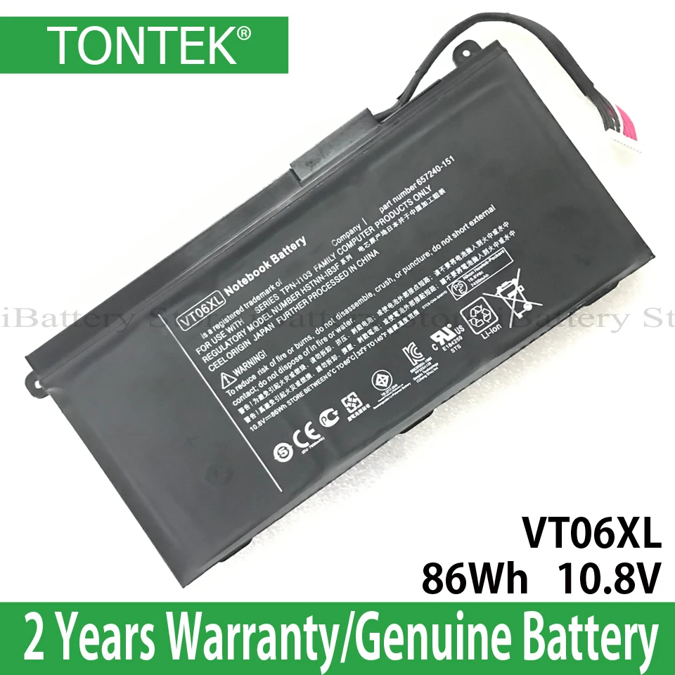 

Genuine VT06XL Battery For Hp Envy 17-3000 17T-3000 17-3000EG 17-3001ED 17-3080EZ 17-3002EF HSTNN-IB3F TPN-I103 627540-151