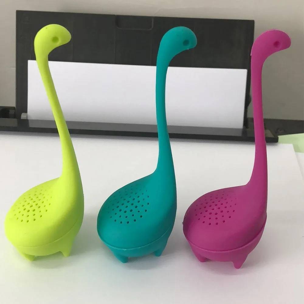 

Silicone Dinosaur Tea strainer Cartoon Monster Long Handled Tea Filters Tableware Dinnerware Creative Modeling Teaware