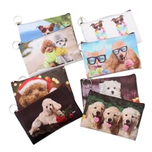 New Cartoon 3D Dogs Coins purses Women mini wallet girl wallet bag ladies zipper coin purses children's pouch small Thin wallets