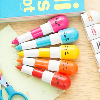 

[4Y4A] 30pcs Capsule pen creative stationery students ball point pen cartoon expression pill pens