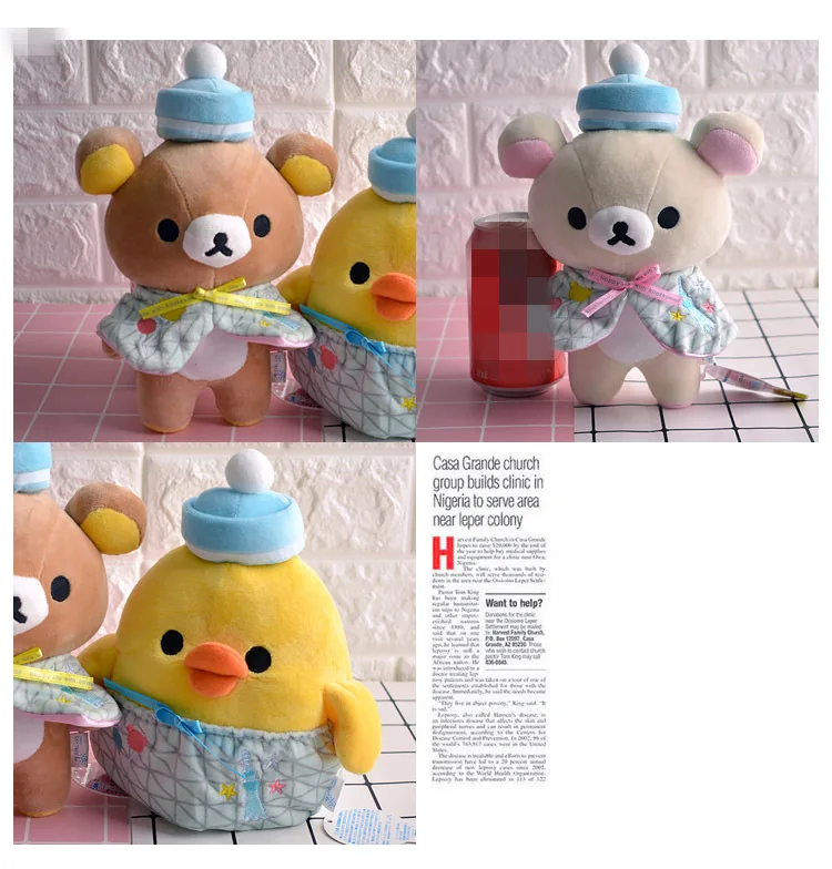 3 шт./компл. 18-22 см Новые Rilakkuma аниме мягкие милые плюшевые куклы пушистая кукла игрушки животные из мультфильмов для малышей, очки-детский подарок на Рождество