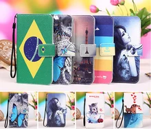 12 Colors Micromax q383 case Cartoon Painting Wallet Flip PU Leather Exclusive Cover case For Micromax Bolt Q383 +Tracking