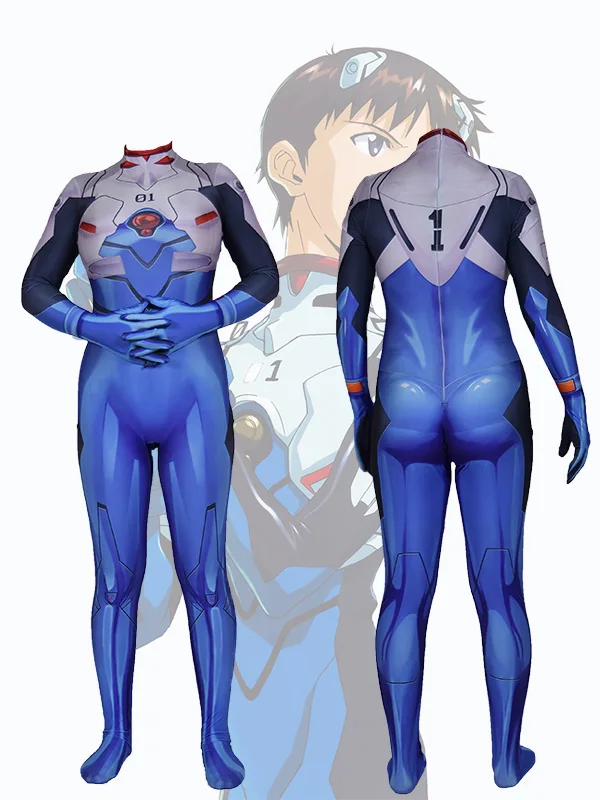 Cosplay EVA Ayanami rei Halloween Costume Bodysuit Jumpsuits Zentai Adult Kids