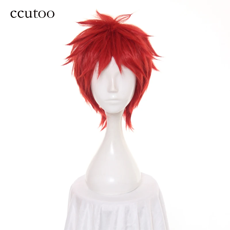 Ccutoo 30 см Uta no Prince sama Otoya Ittoki красный короткий пушистый слоистый синтетический парик для косплея - Цвет: Красный