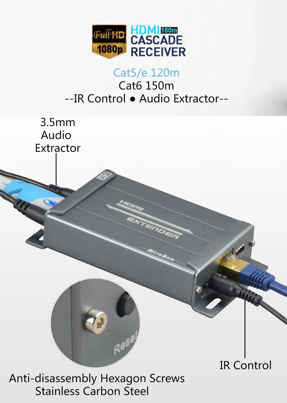 4x4 HSV891 Matrix HDMI Extender with IR over Cat5 Transmitter and Receiver via Cat6 to UTP Rj45 Ethernet HDMI Extender over IP (9)