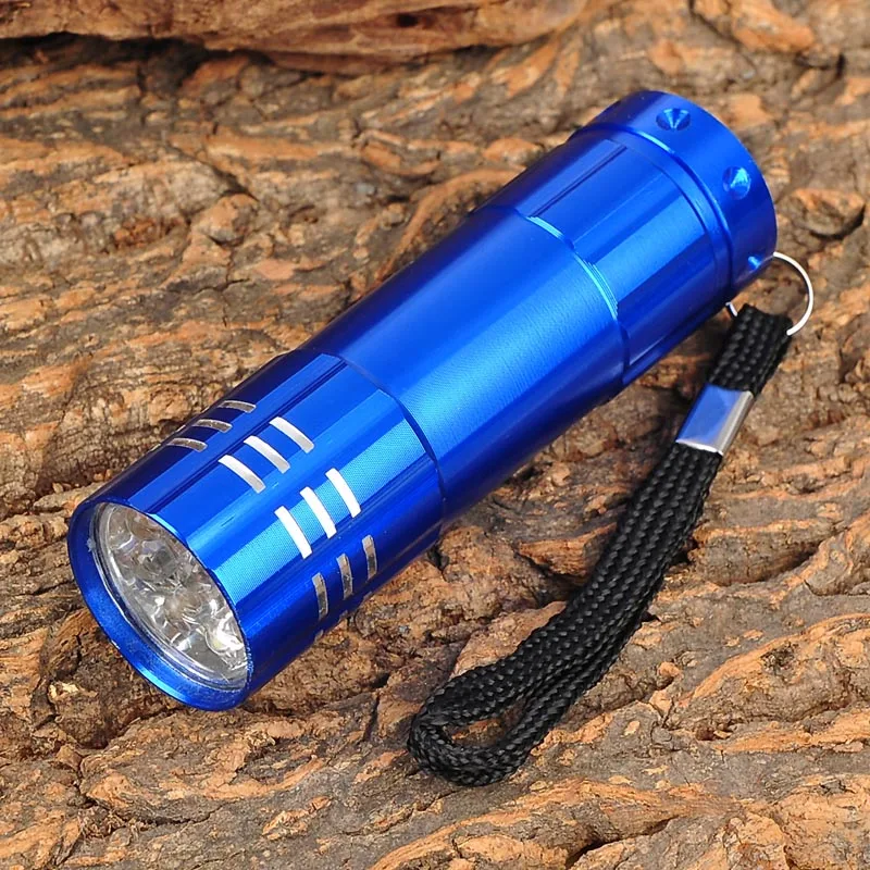 mini 9 LED 1 mode White Light LED Flashlight Torch LED Lamp Pocket