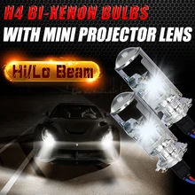 35 w H4 LHD RHD HID Lampadine Senza Perdita di HID Lampada Della Luce di Lampadina Hi/Lo Fascio Del Faro kit con Mini lente del proiettore 4300 k 6000 k