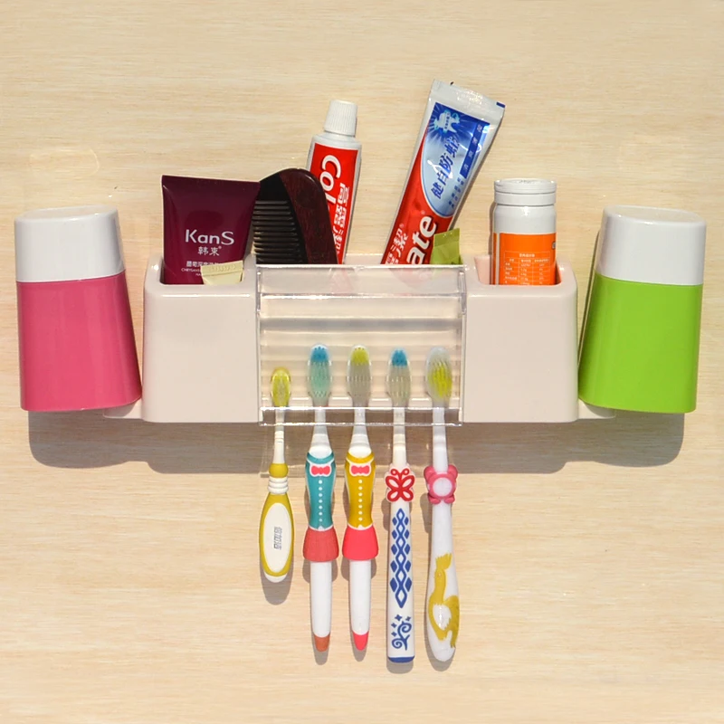 

Multifunction Toothpaste Dispenser Holder For Tooth Brush Storage Automatic Toothbrush Wall Mounte Rack Bathroom Accessories