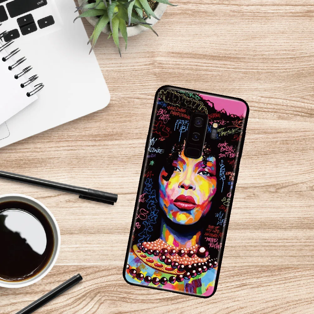 Для Samsung Galaxy S8 S9 S10 S10e S20 Plus E lite Note 8 9 10 A7 A8 Poppin Black GIrl Aba Модный мягкий чехол для