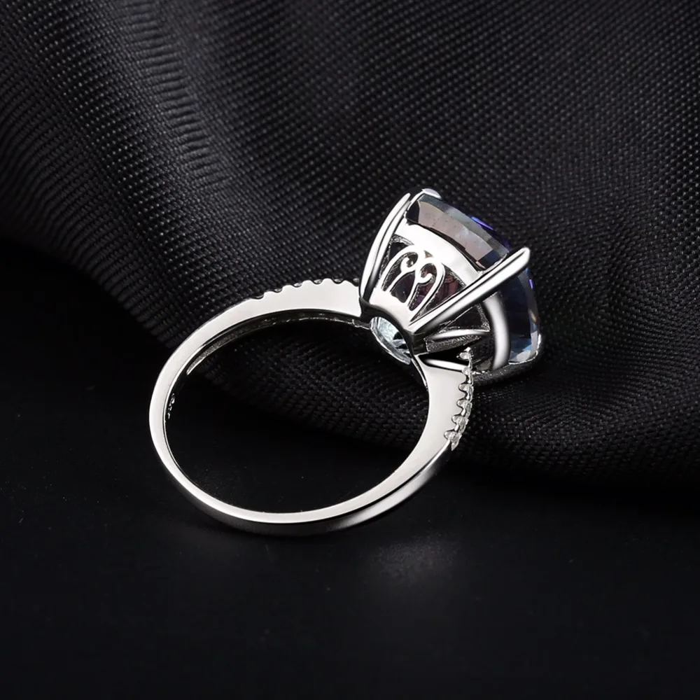 Gem's балетное 925 пробы Серебряное кольцо ювелирные украшения натуральный Blueish мистический кварцевый камень кольца для женщин 9.66Ct
