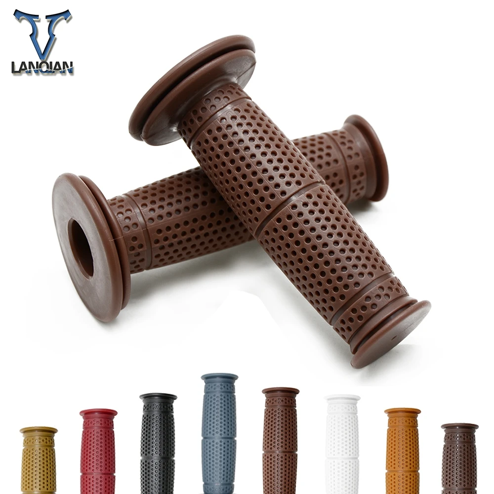 

Motorcycle Handlebar Hand Handle Retro Cafe Motorbike Vintage Rubber Bar Grip Grips Non-slip For SUZUKI GSF600 BANDIT GS500E