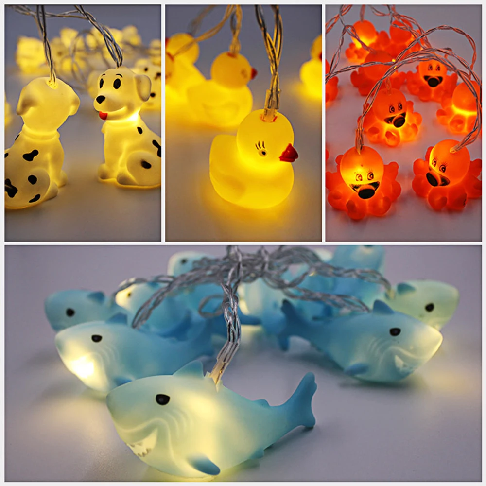 

10 LED 1.8M LED String Lights Cartoon Animal Lanterns Lamp DIY Bar Outdoor Party Birthday New Year Supplies Home Kids Room Decor