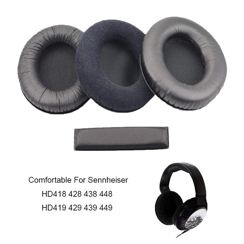 Амбушюры подушке оголовье Пена Обложка для Sennheiser HD418 HD428 HD438 HD448 HD 419 429 439 449 гарнитура наушники