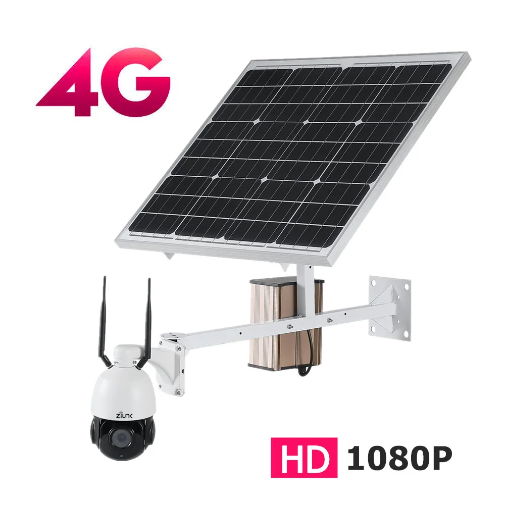 

3G 4G Solar 3000mAh 60W Outdoor PTZ WIFI IP Camera 1080P 2.0MP HD 5X Optical Zoom 2.7-13.5mm Two Way Audio Wireless Camera