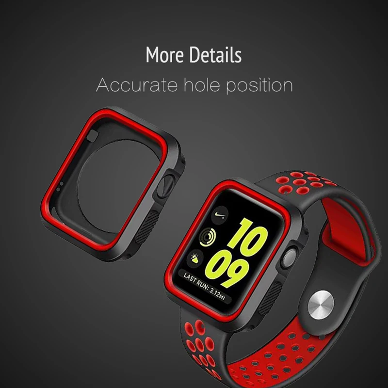 Модный Двухцветный Мягкий силиконовый чехол Бампер для Apple Watch iWatch Series1 2 3 4 крышка