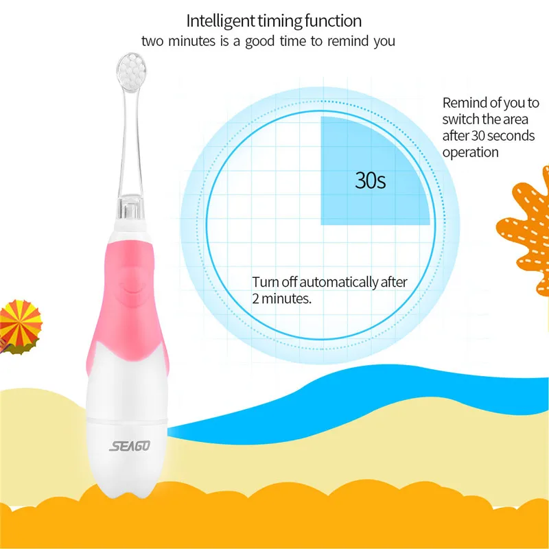 Мощность от аккумулятора, звуковая зубная щетка, Детская электрическая зубная щетка, мультяшная зубная щетка, Детская Водонепроницаемая зубная щетка для детей, для чистки полости рта